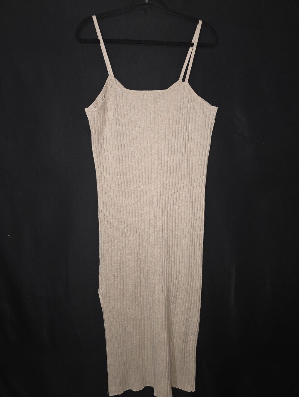 Universal Thread Beige Ribbed Midi Slip Dress - Picture 3 of 5